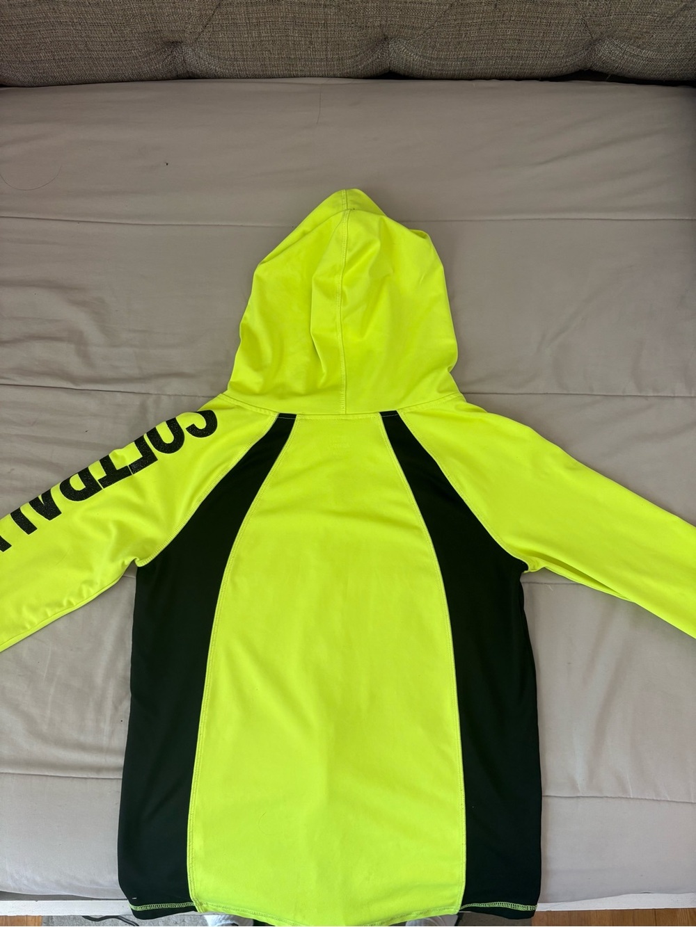 Justice Neon Yellow and Black Hooded Jacket
